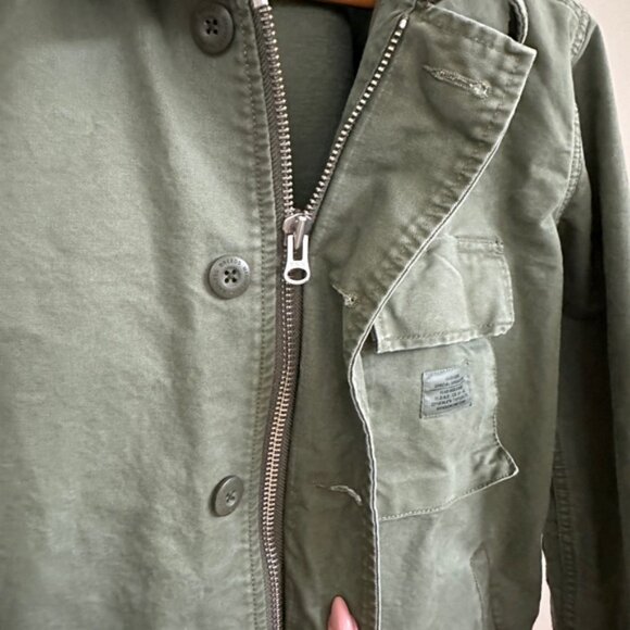 Madness Print Utility Cotton Jacket – Green Khaki | Size Small - Picture 5 of 10